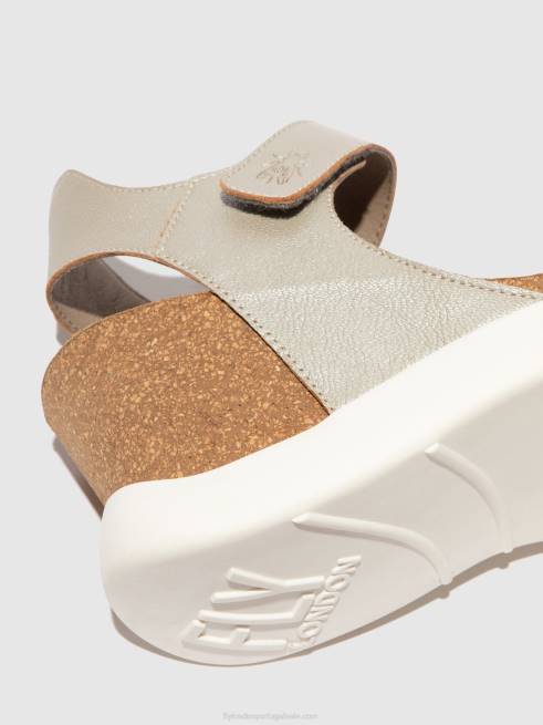 prata L02L400 sandálias de velcro gogo967 Fly London mulheres