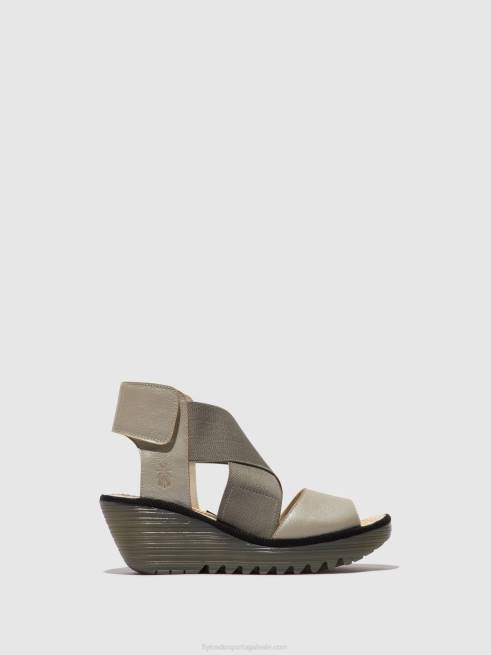 prata L02L477 sandálias cruzadas yuba385 Fly London mulheres