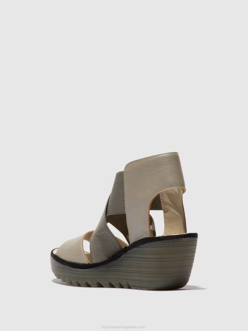 prata L02L477 sandálias cruzadas yuba385 Fly London mulheres