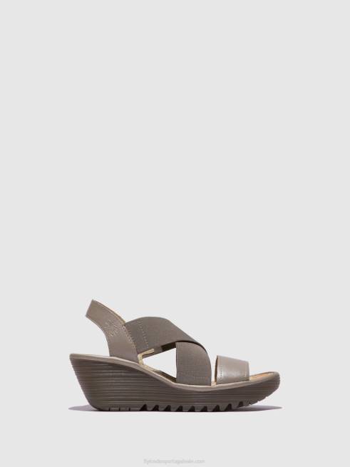 prata L02L615 sandálias cruzadas yaji888 Fly London mulheres