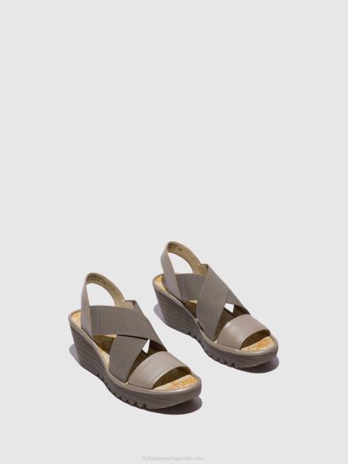 prata L02L615 sandálias cruzadas yaji888 Fly London mulheres