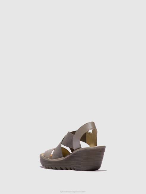 prata L02L615 sandálias cruzadas yaji888 Fly London mulheres