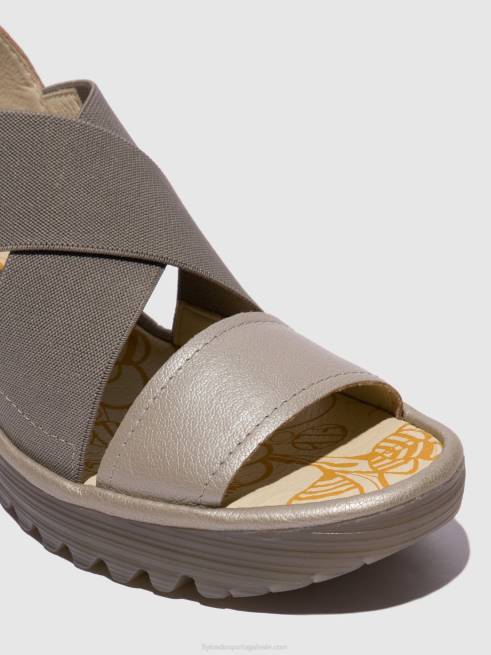 prata L02L615 sandálias cruzadas yaji888 Fly London mulheres