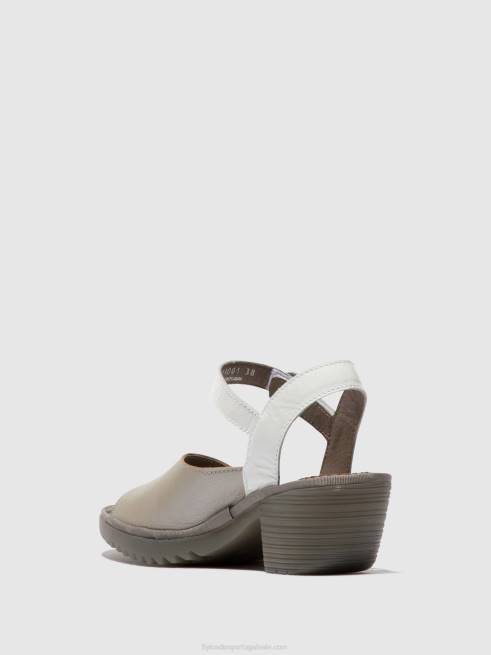 prata/ offwhite L02L444 sandália rasteira wely439 Fly London mulheres