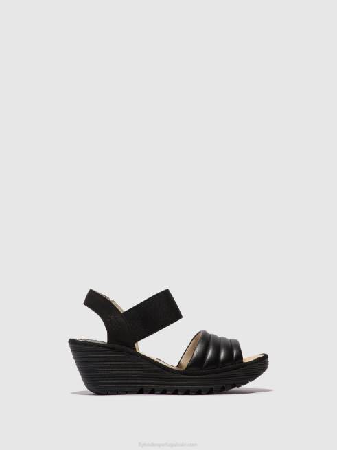 preto L02L432 sandálias sling back yiko414 Fly London mulheres