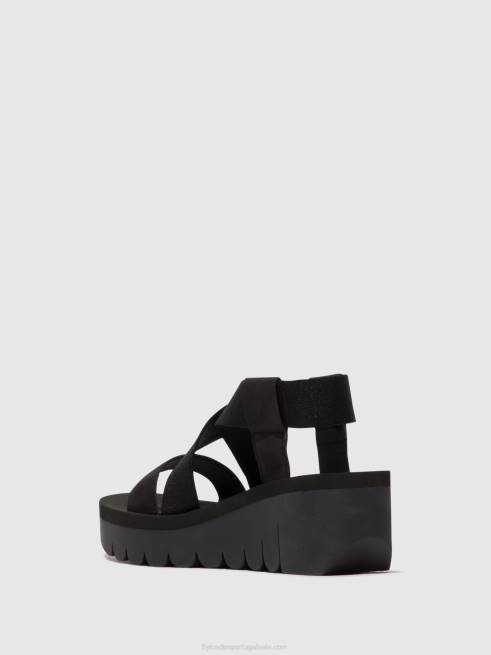 preto L02L445 sandália rasteira yabi922 Fly London mulheres