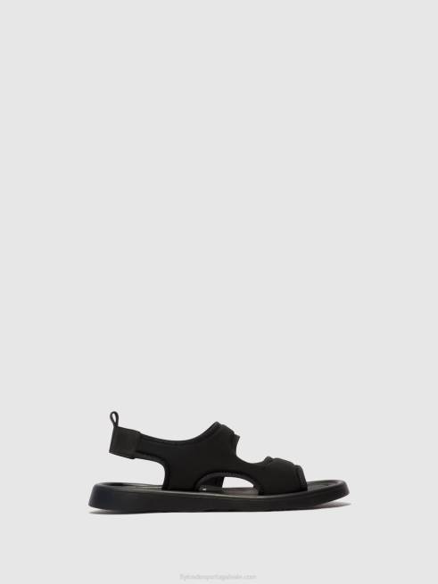 preto L02L450 sandália rasteira treq930 Fly London mulheres