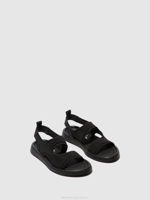 preto L02L450 sandália rasteira treq930 Fly London mulheres
