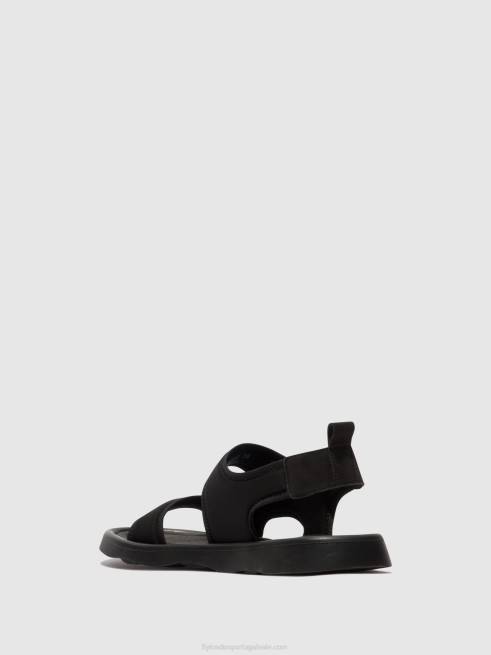 preto L02L450 sandália rasteira treq930 Fly London mulheres