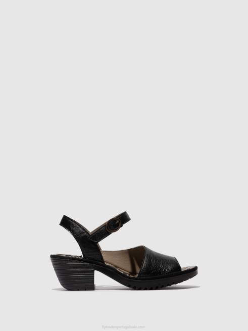 preto L02L453 sandália rasteira wely439 Fly London mulheres