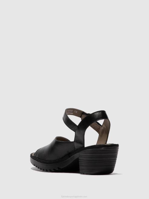preto L02L453 sandália rasteira wely439 Fly London mulheres