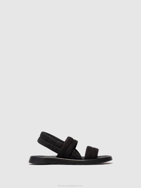preto L02L457 sandália rasteira tofy941 Fly London mulheres