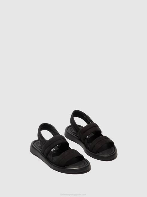 preto L02L457 sandália rasteira tofy941 Fly London mulheres