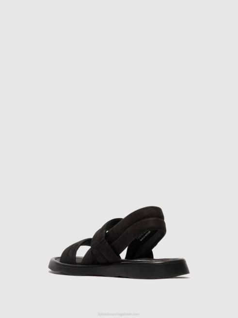 preto L02L457 sandália rasteira tofy941 Fly London mulheres