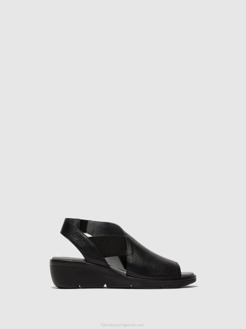 preto L02L482 sandálias elásticas nily940 Fly London mulheres