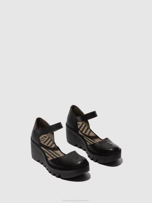 preto L02L512 sandália tira no tornozelo biso305 Fly London mulheres
