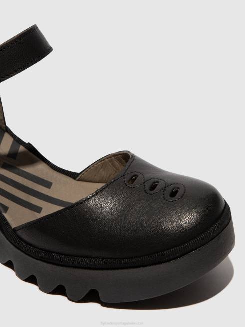preto L02L512 sandália tira no tornozelo biso305 Fly London mulheres