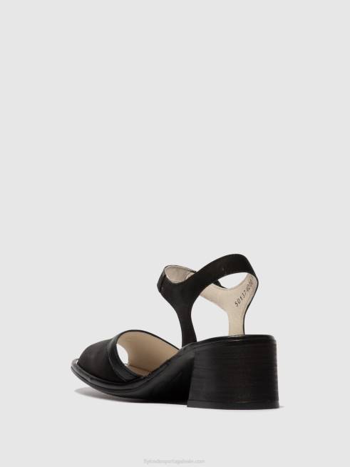 preto L02L531 sandália tira no tornozelo lear374 Fly London mulheres