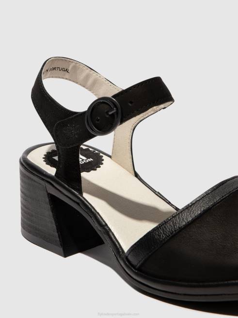 preto L02L531 sandália tira no tornozelo lear374 Fly London mulheres