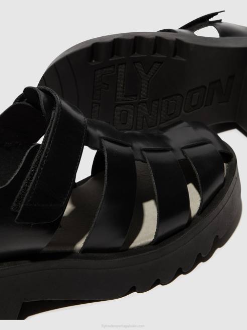 preto L02L537 sandálias de tiras maie850 Fly London mulheres