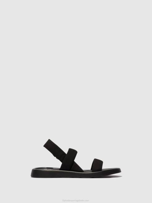 preto L02L538 sandália rasteira tera873 Fly London mulheres