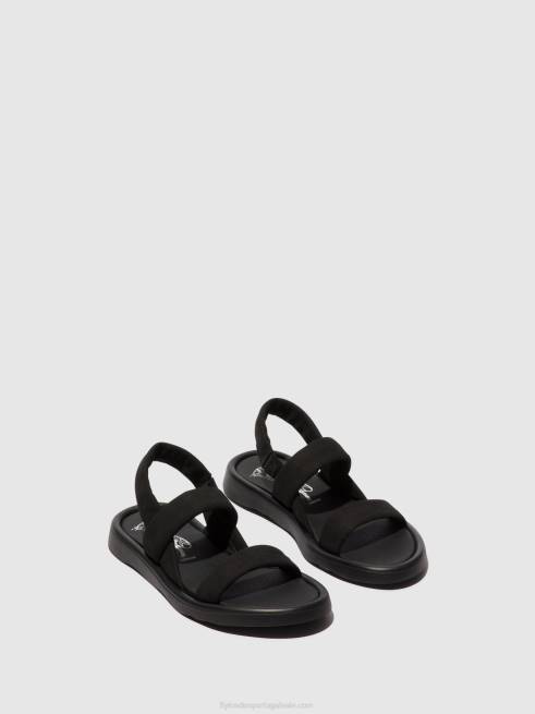 preto L02L538 sandália rasteira tera873 Fly London mulheres