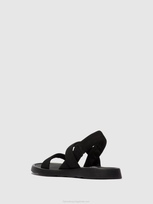 preto L02L538 sandália rasteira tera873 Fly London mulheres