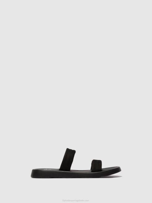 preto L02L554 sandália rasteira taja872 Fly London mulheres