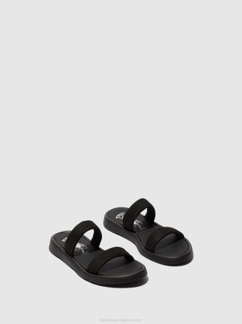 preto L02L554 sandália rasteira taja872 Fly London mulheres