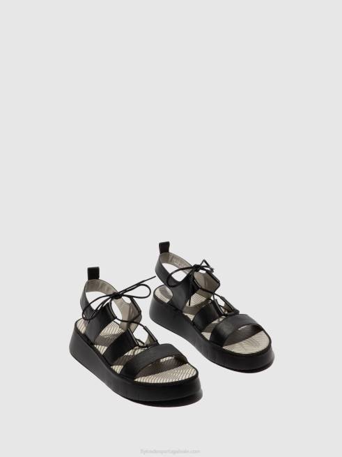 preto L02L573 sandália de tiras caio363 Fly London mulheres