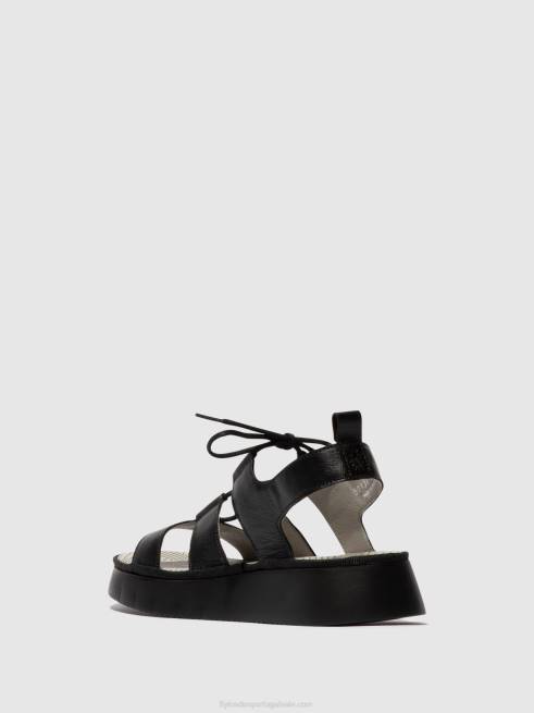 preto L02L573 sandália de tiras caio363 Fly London mulheres