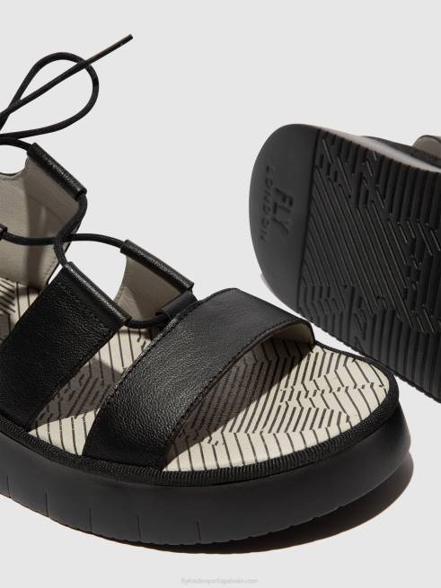 preto L02L573 sandália de tiras caio363 Fly London mulheres
