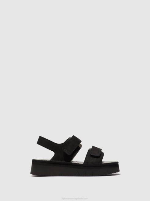 preto L02L579 sandália rasteira cori377 Fly London mulheres
