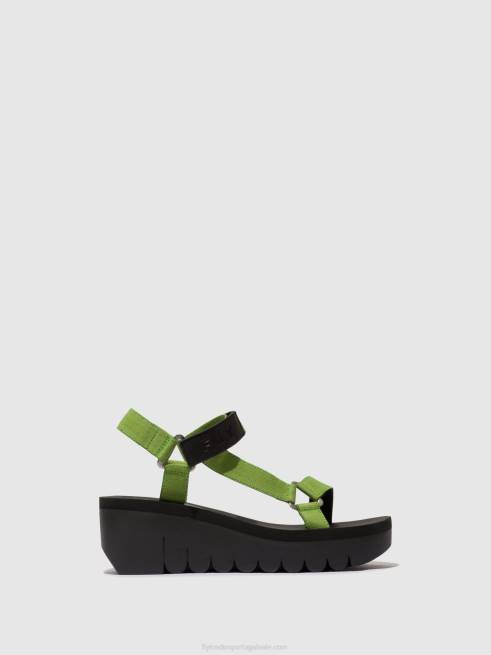preto/abacate (preto L02L394 sandálias de velcro yefa726 Fly London mulheres