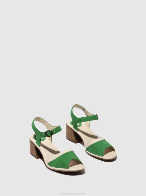 verde claro/offwhite L02L569 sandália tira no tornozelo lear374 Fly London mulheres