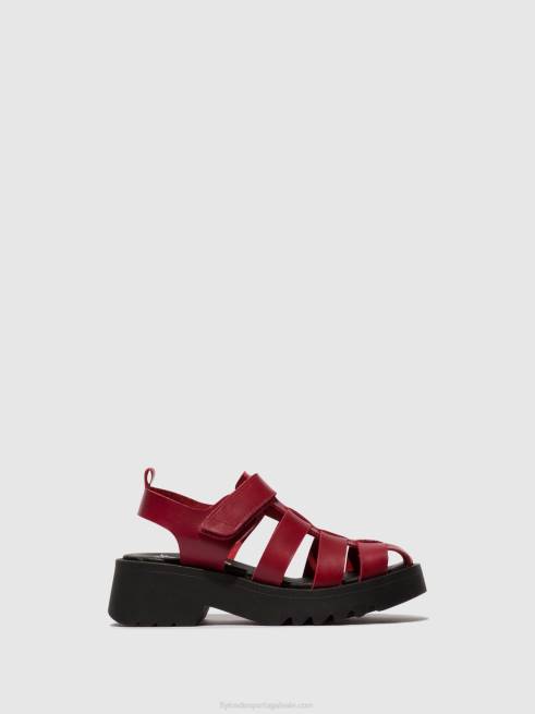 vermelho L02L424 sandálias de tiras maie850 Fly London mulheres