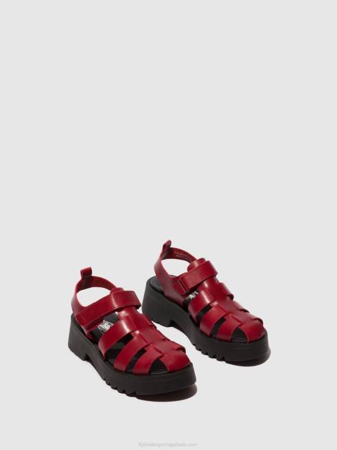 vermelho L02L424 sandálias de tiras maie850 Fly London mulheres