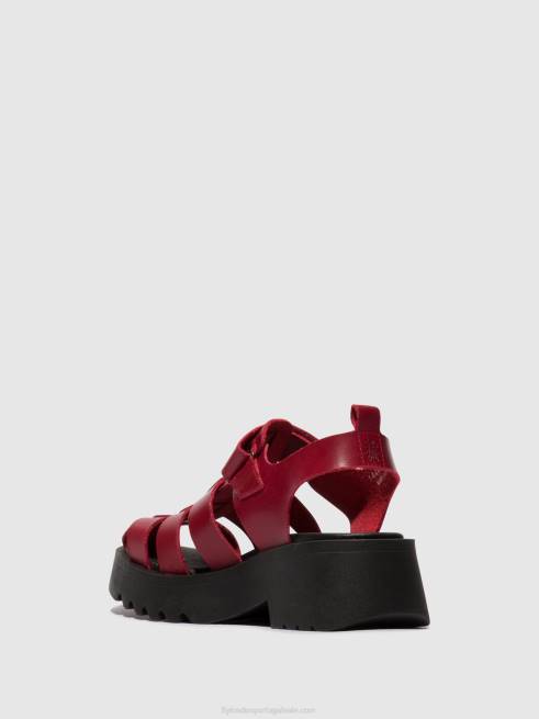 vermelho L02L424 sandálias de tiras maie850 Fly London mulheres