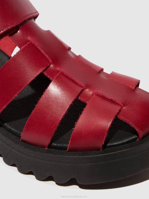 vermelho L02L424 sandálias de tiras maie850 Fly London mulheres