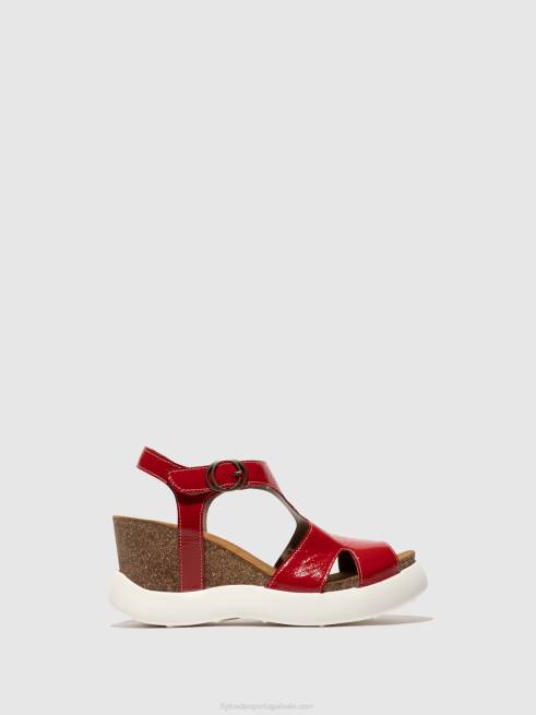 vermelho L02L495 sandália fivela gova962 Fly London mulheres
