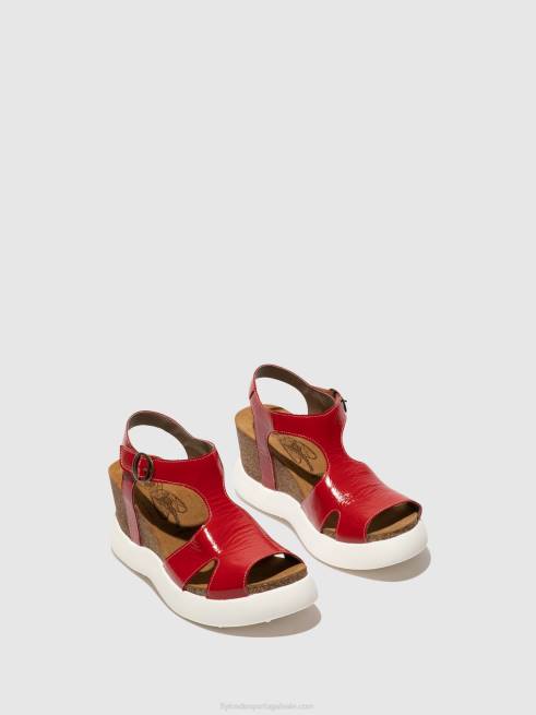 vermelho L02L495 sandália fivela gova962 Fly London mulheres