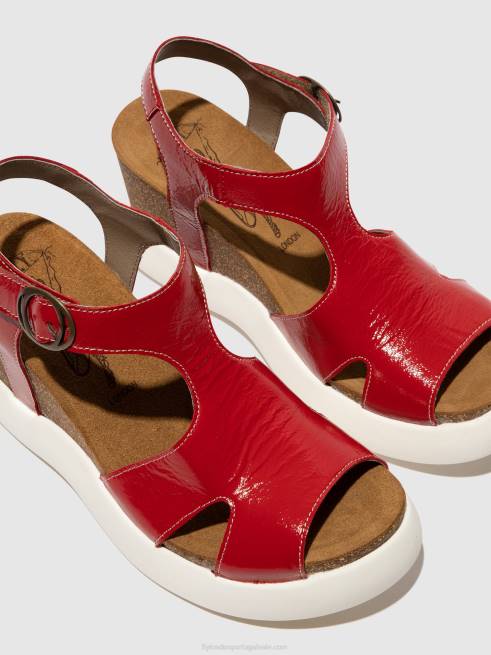 vermelho L02L495 sandália fivela gova962 Fly London mulheres