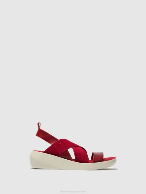 vermelho L02L591 sandálias cruzadas baji848 Fly London mulheres