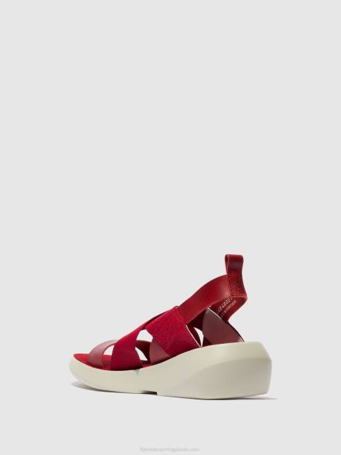 vermelho L02L591 sandálias cruzadas baji848 Fly London mulheres