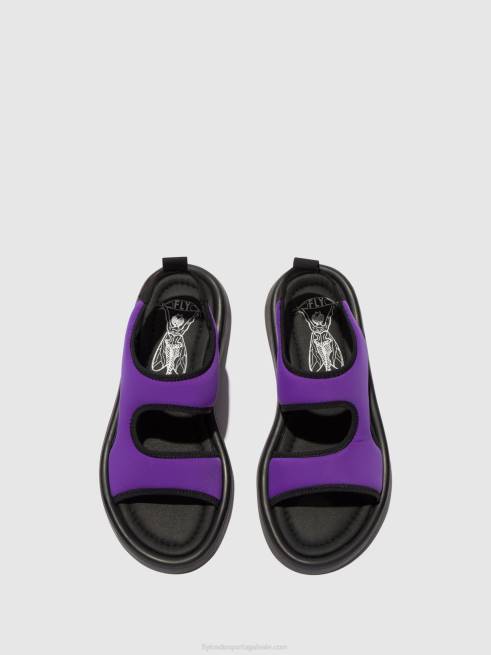 viola/preta L02L452 sandália rasteira treq930 Fly London mulheres
