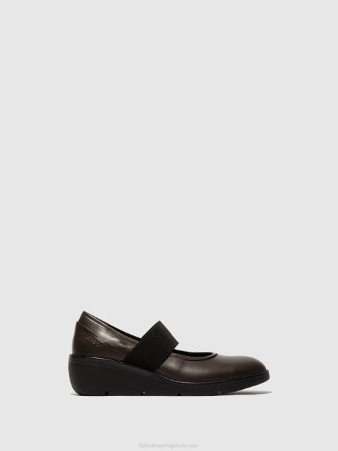 marrom L02L687 sapatos elásticos nara547 Fly London mulheres