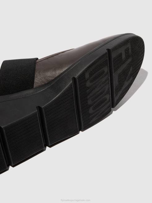 marrom L02L687 sapatos elásticos nara547 Fly London mulheres