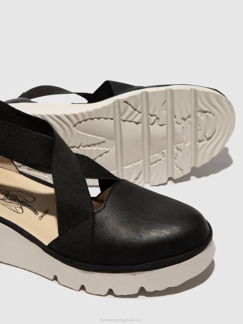 preto L02L661 sapatos elásticos pacy415 Fly London mulheres