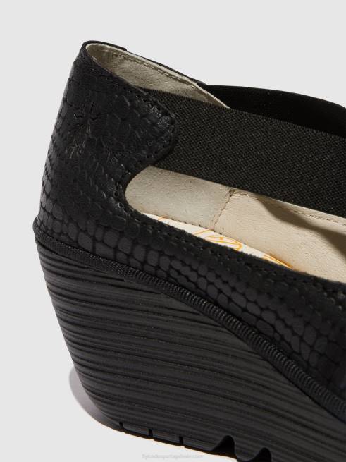 preto L02L684 sapatos elásticos yoly402 Fly London mulheres