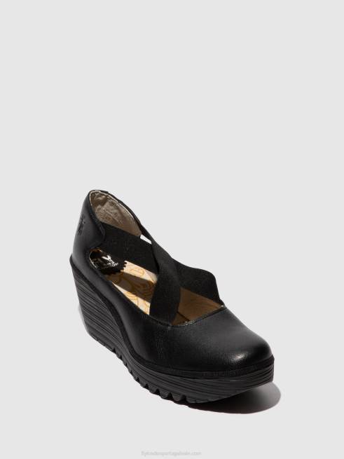 preto L02L684 sapatos elásticos yoly402 Fly London mulheres